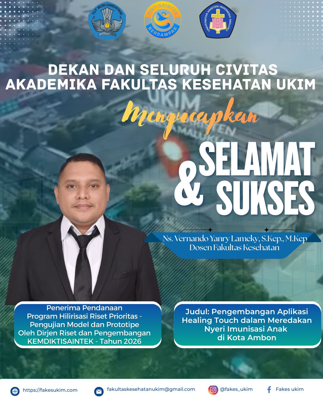 Dosen Fakultas Kesehatan UKIM Raih Pendanaan Program Hilirisasi Riset Prioritas Kemdiktisaintek 2026